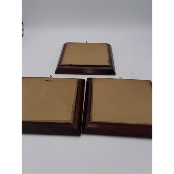 Vintage Wood Framed Art Work October Morning Robert Wood Set 3 Grand Teton 9"x10 - Picture 5 of 5